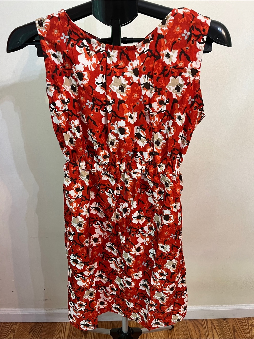 NWT American Leisure Red Floral Sleeveless Mini Dress with Elastic Waistband